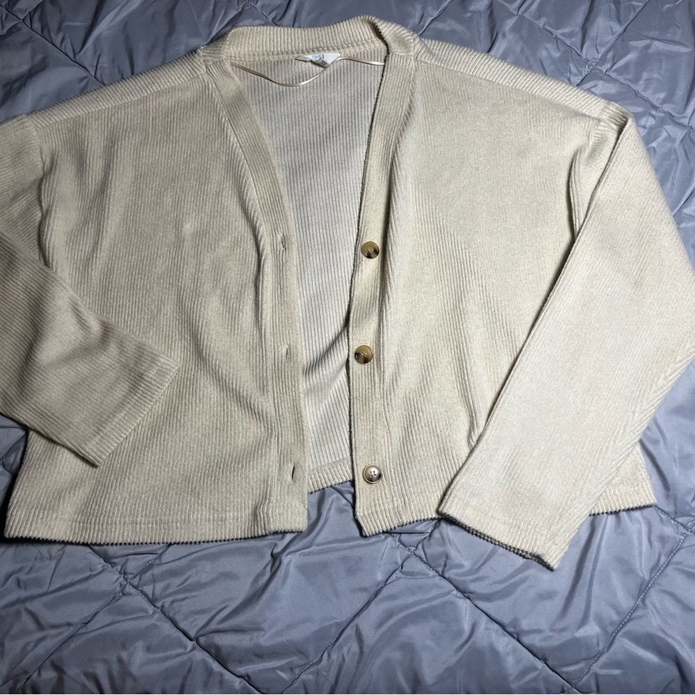 Cream Button-Up Women's Sweater